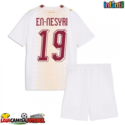 Camisa de Futebol Marrocos Youssef En-Nesyri #19 Equipamento Secundário Infantil Mundo 2026 Manga Curta (+ Calças curtas)